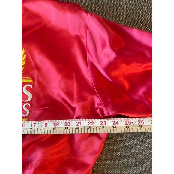 Vintage Caesars Atlantic City satin red jacket LARGE bomber made in USA vantage - Picture 6 of 16